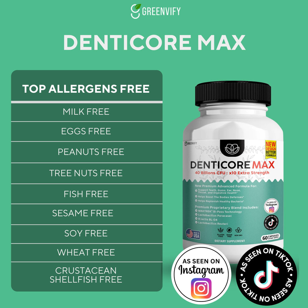 DentiCore Max fresh breath scene suggests long-lasting mouth freshness.