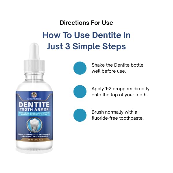 Dentite Tooth Armor Liquid packaging top view emphasizes ease of use.