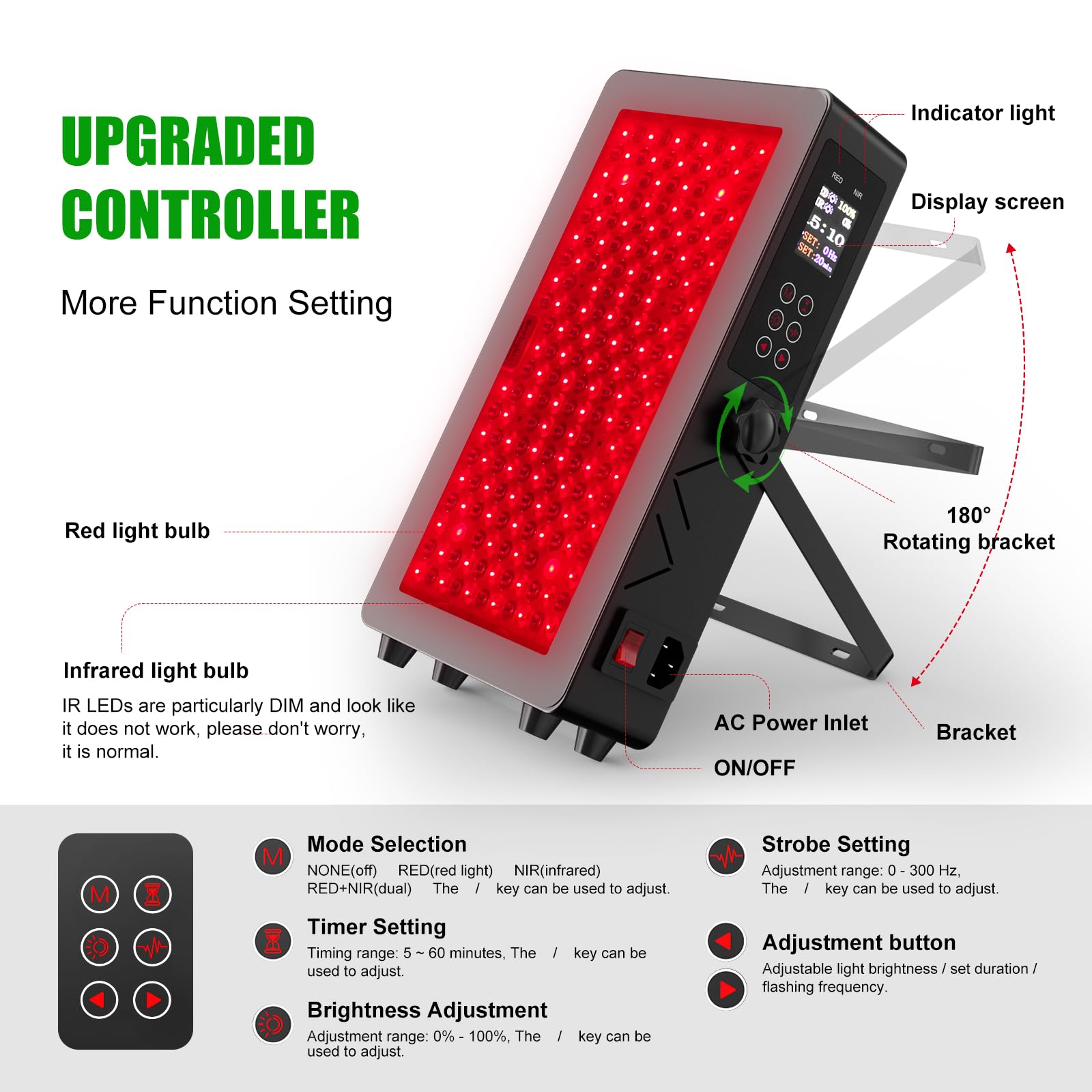 Derlights 660nm-850nm therapy panel delivers balanced light for home use.