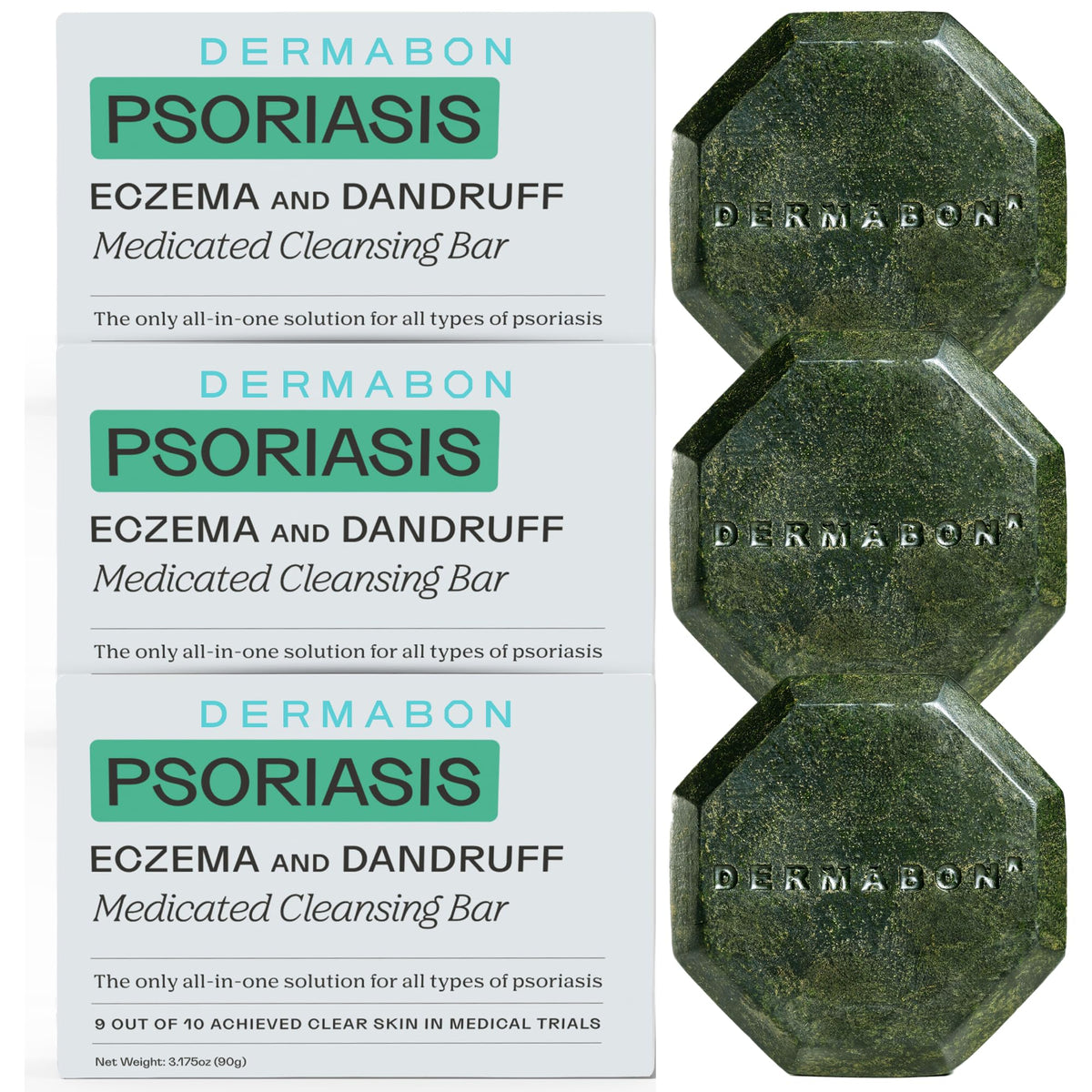 Dermabon 2% coal tar body wash bottle, gentle cleansing for sensitive skin