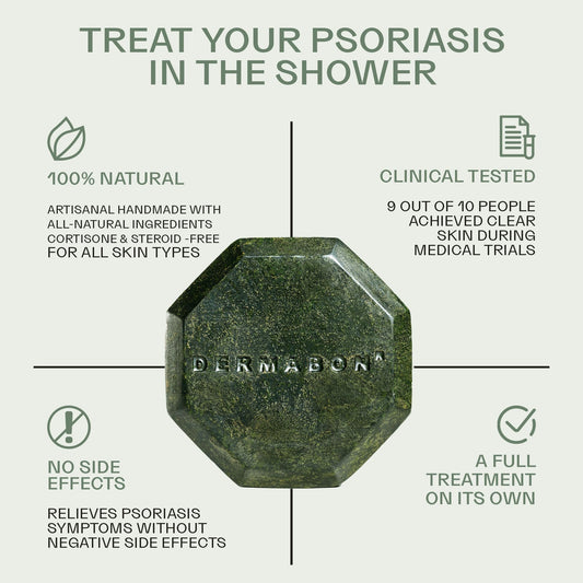 Dermabon coal tar soap bar for eczema, hydrating and soothing daily use
