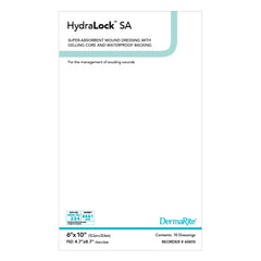DermaRite HydraLock SA pouch with absorbent core rapidly absorbing wound exudate