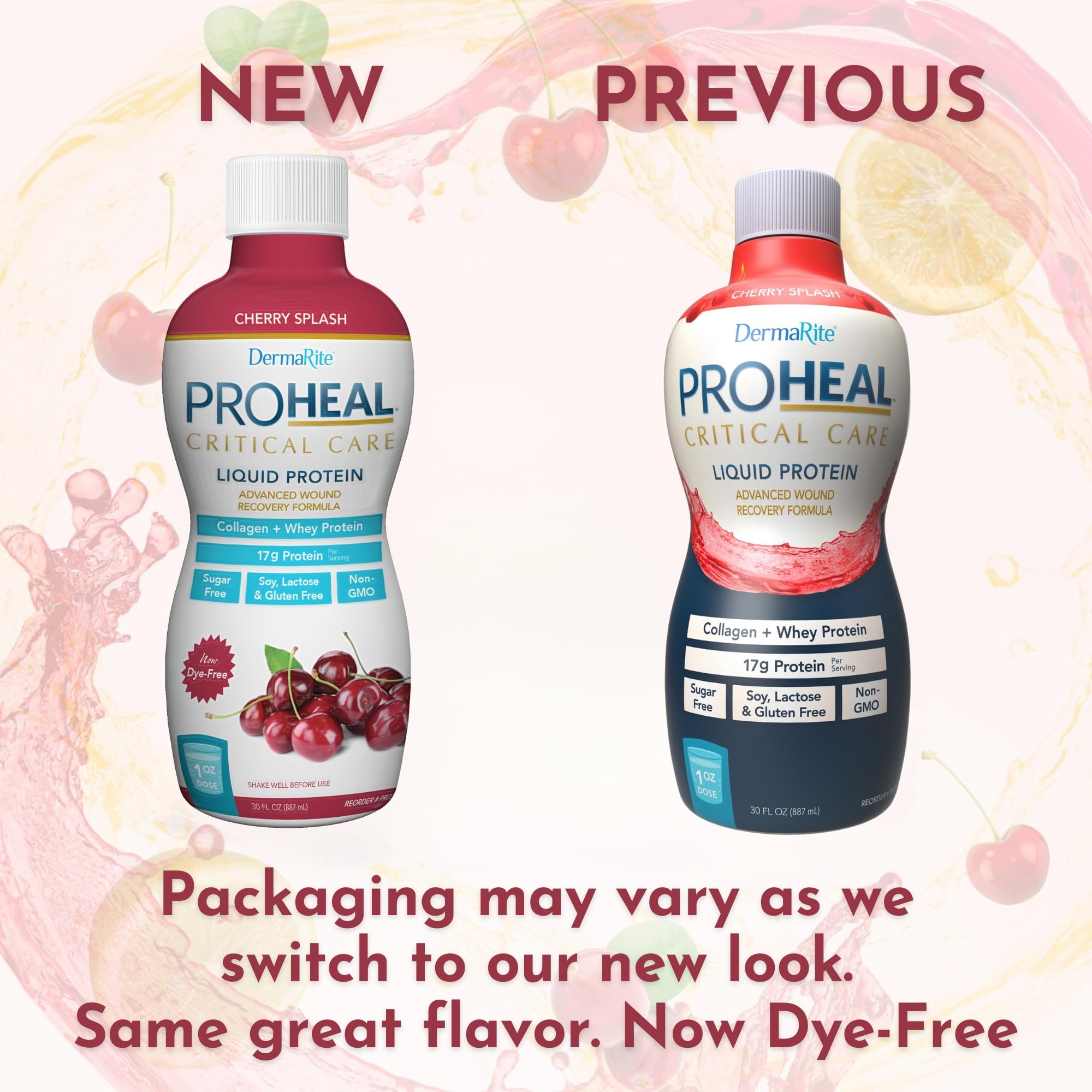 DermaRite ProHeal liquid texture ready to mix or sip