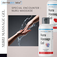 Dermaskin Labs Nuru Gel texture close-up showing ultra-slippery glide.