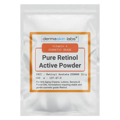 Dermaskin Labs Vitamin A Retinol Powder bottle for stable cosmetic formulations.