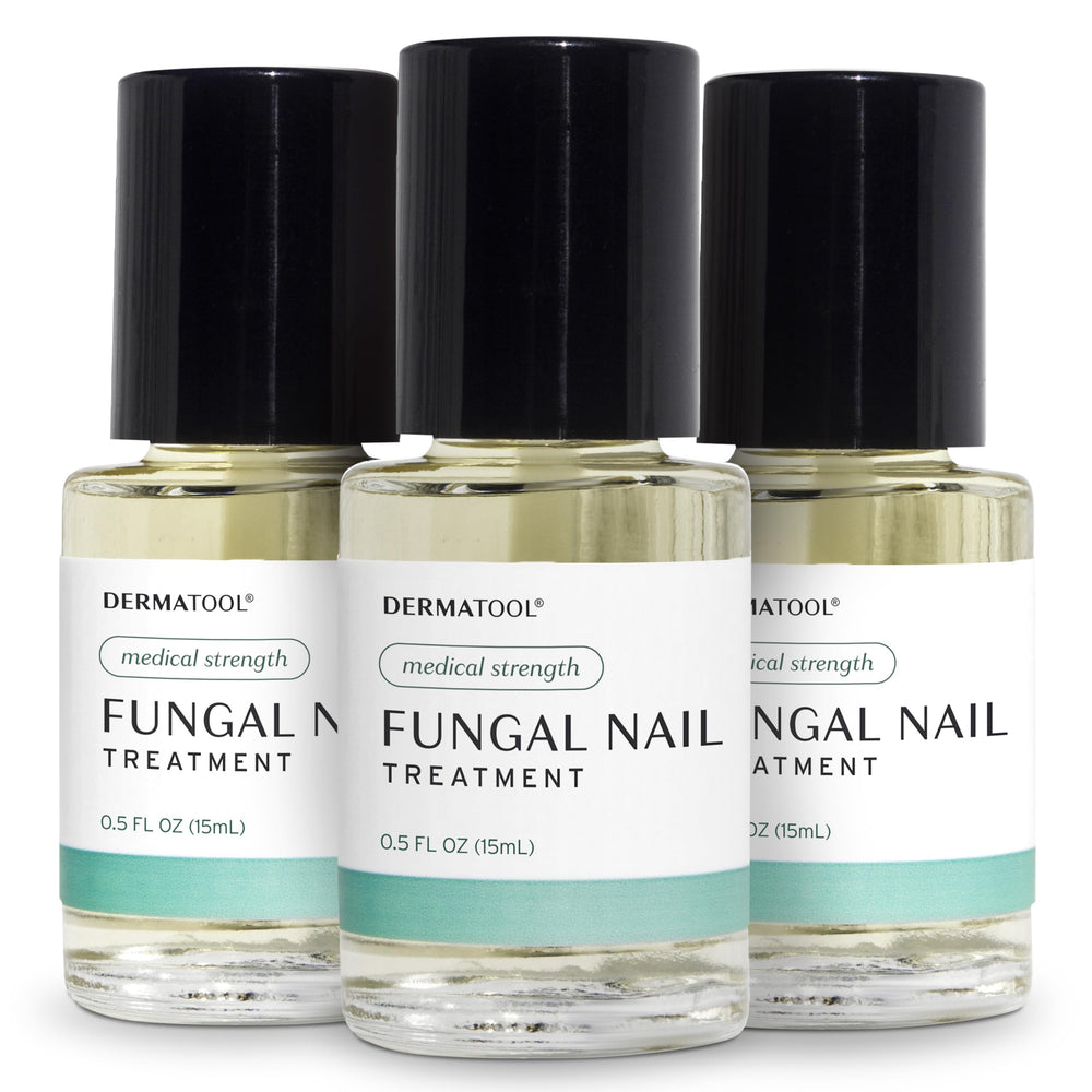 DERMATOOL Toenail Fungus Treatment bottle showing easy, fast-absorbing formula for nails.