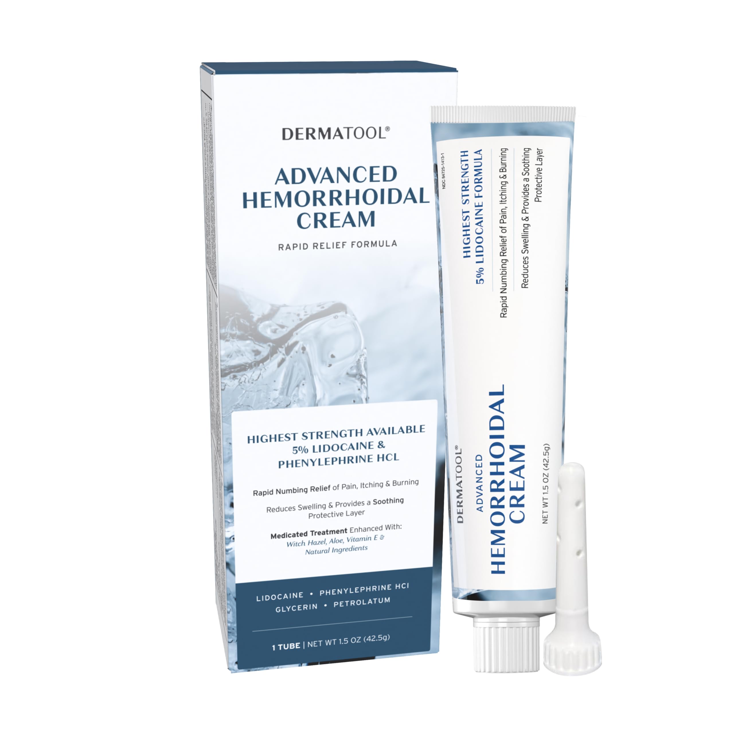 DERMATOOL hemorrhoid cream tube offers fast, targeted relief for common symptoms.