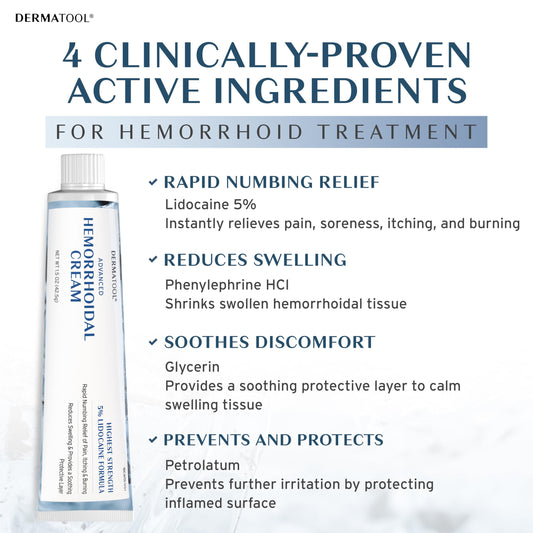 DERMATOOL label front highlights 5% lidocaine and phenylephrine benefits.