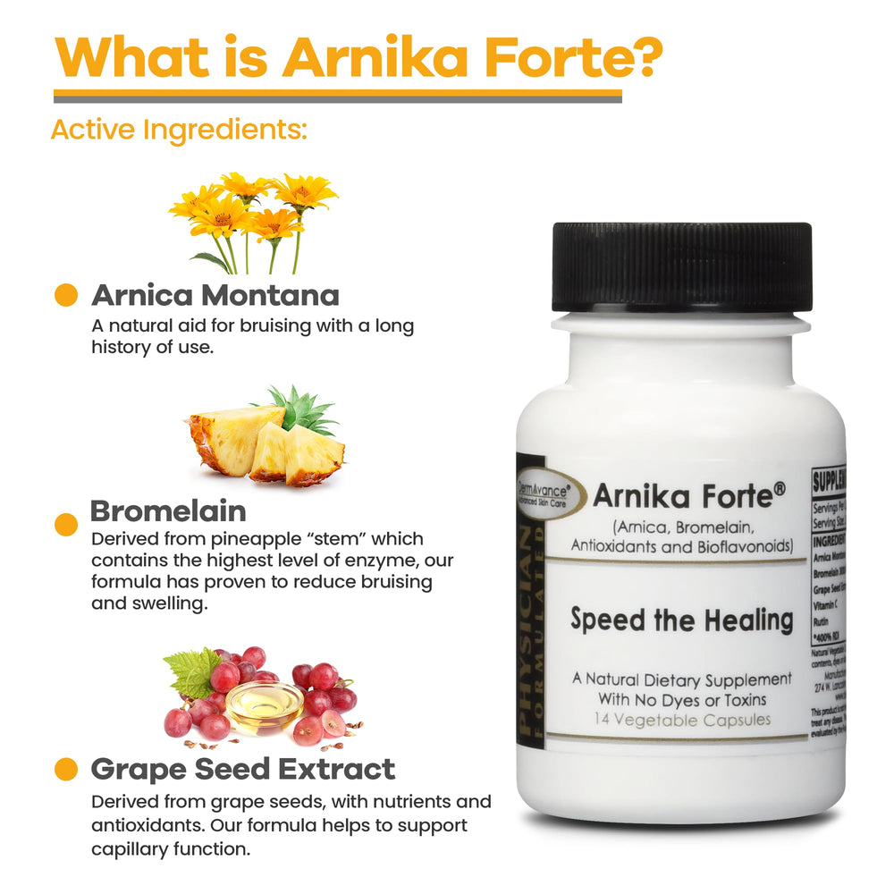 DermAvance Arnika Forte packaging box for post procedure care