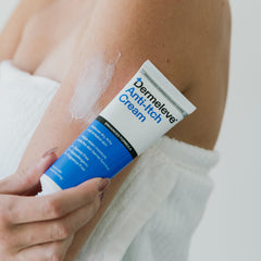 Dermeleve dermatologist-developed branding signals trusted formulation.