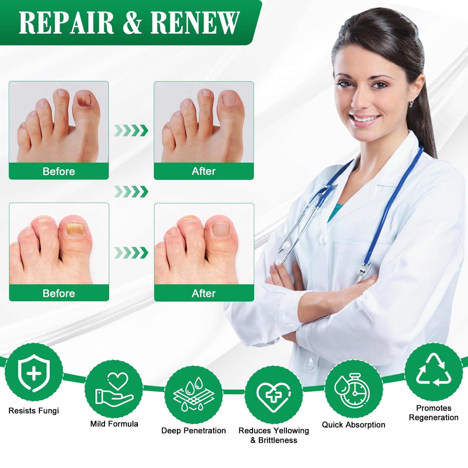 DERMFREE Toe Nail Fungus Renewal Pen bottle-3pack highlights value and ongoing care.