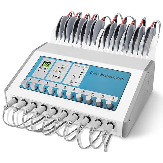 DERUIISSK Meridian Massager front view with 10-channel pads for targeted acupoint stimulation.