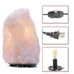 DesertUSA Rose Quartz Lamp glow highlights serene ambiance for bedrooms and desks.