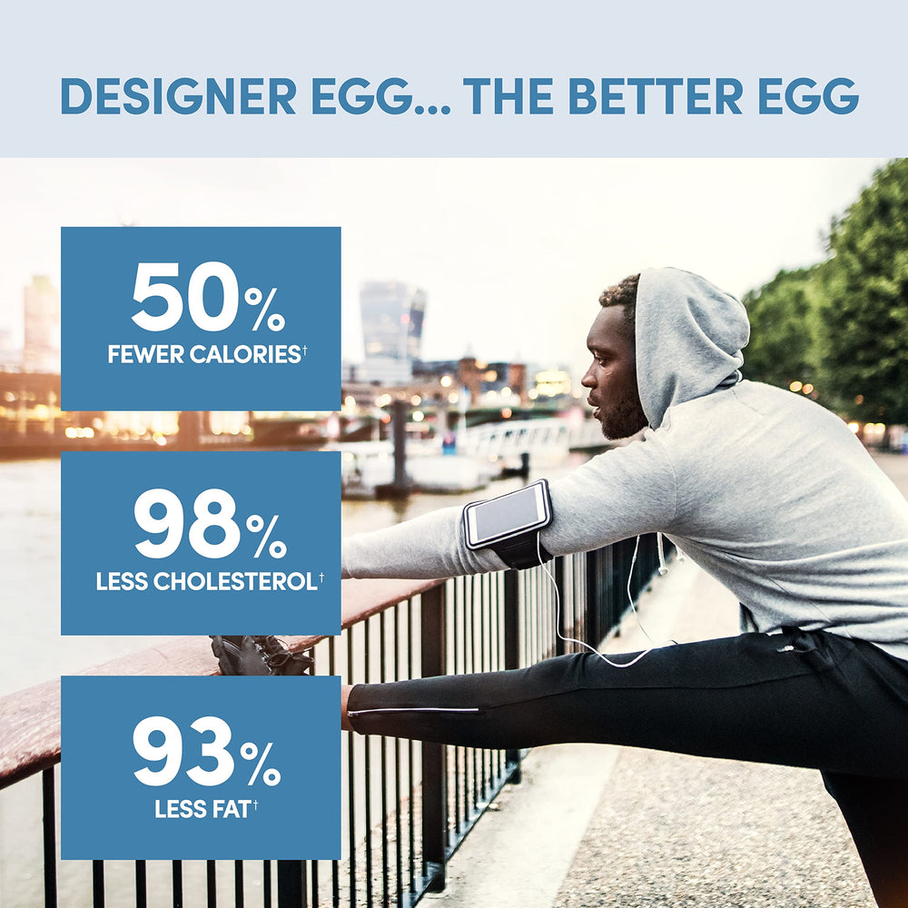 Designer Wellness Designer Egg nutrition panel shows calories and protein per serving