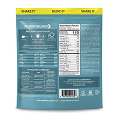 Designer Wellness Designer Whey bottle back — nutrition facts and probiotic blend for digestion