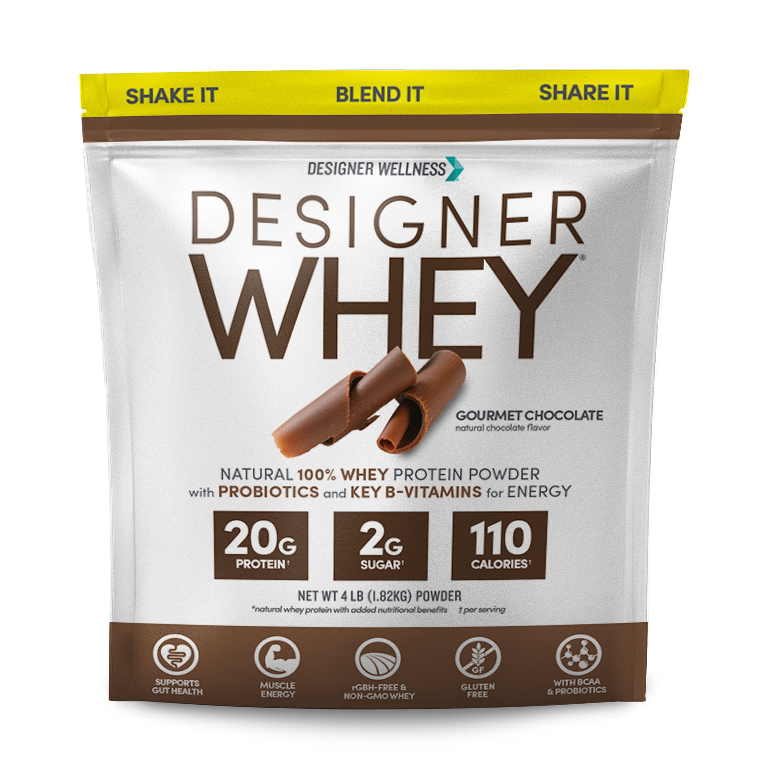 Designer Wellness Designer Whey canister for post-workout protein fueling