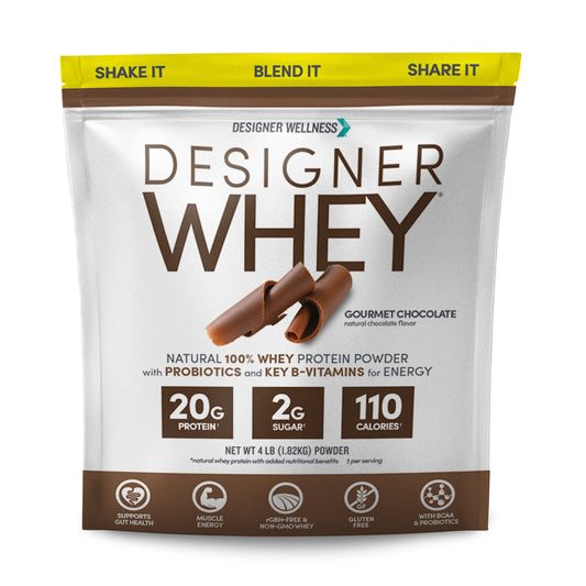 Designer Wellness Designer Whey canister for post-workout protein fueling