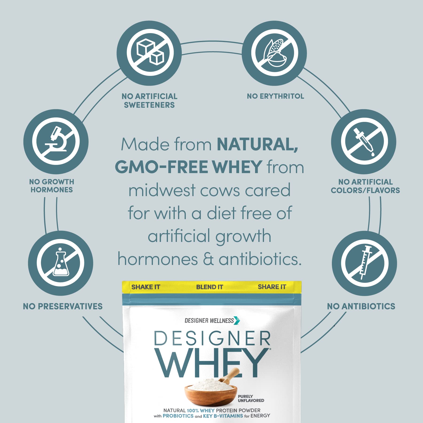 Designer Wellness Designer Whey label graphic — minerals and vitamins for recovery