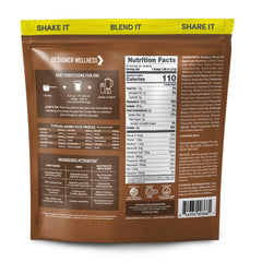 Designer Wellness probiotic fiber blend bottle highlighting digestion-friendly nutrition