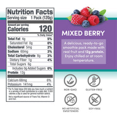 Close-up of Designer Wellness bottle showing creamy texture and berry flavor.