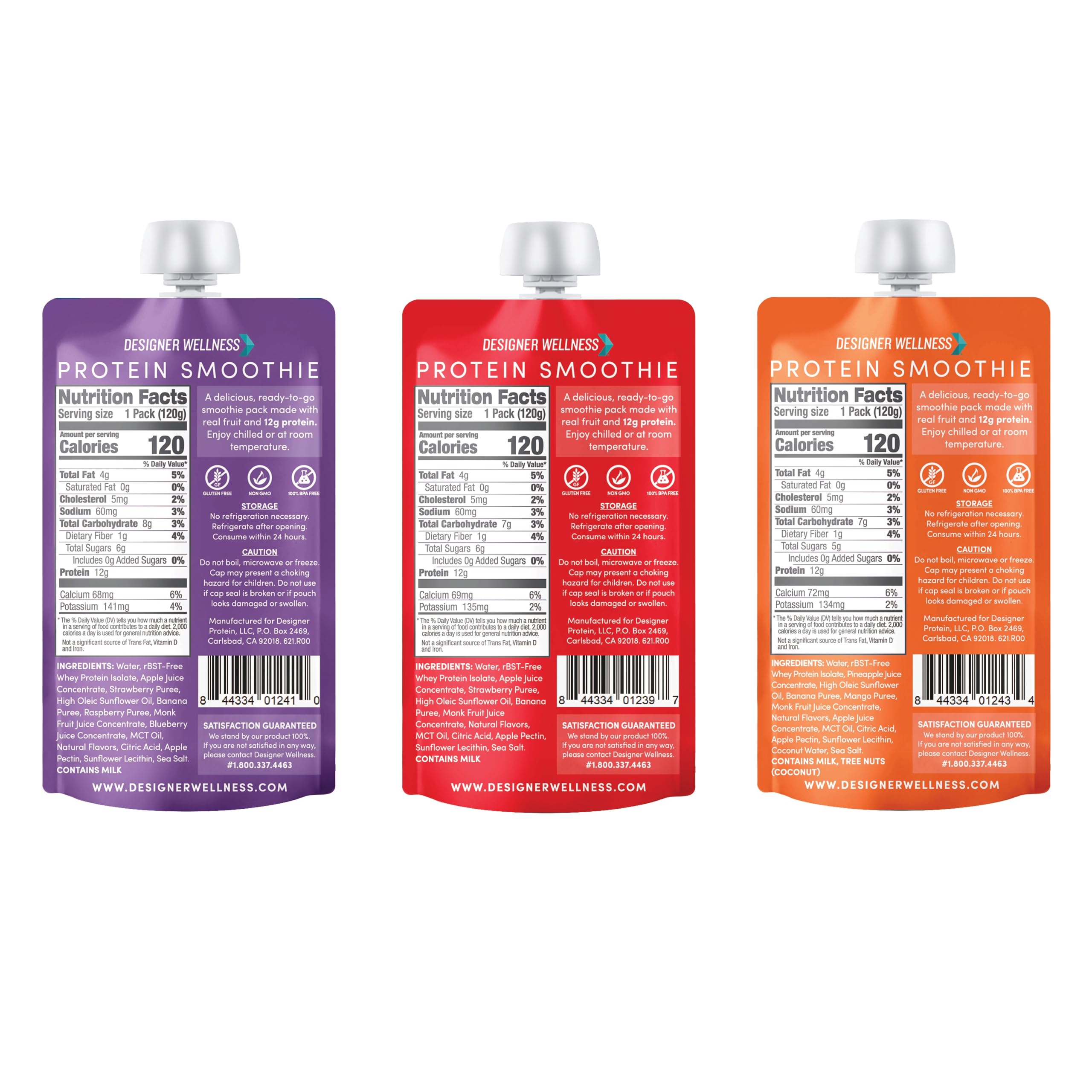 Designer Wellness Protein Smoothie bottle pouring for convenient portable nutrition