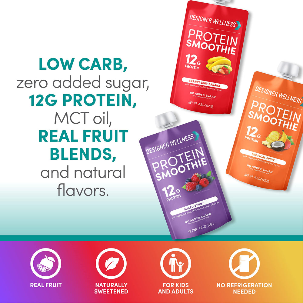 Designer Wellness Protein Smoothie on-the-go pack ready for busy mornings