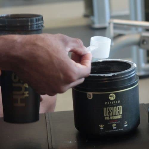Shaker with Desired Nutrition pre-workout ready for a high-energy training session