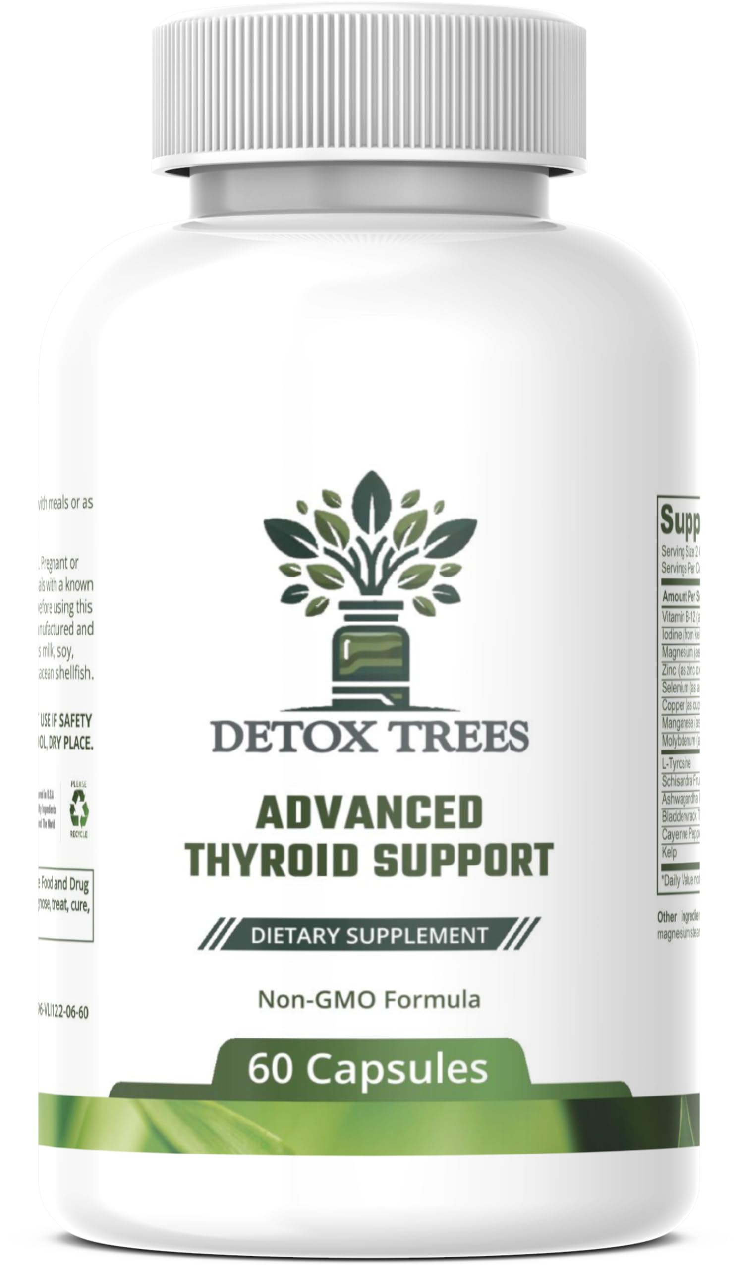 Detox Trees Thyroid Health Formula bottle for balanced energy and focus