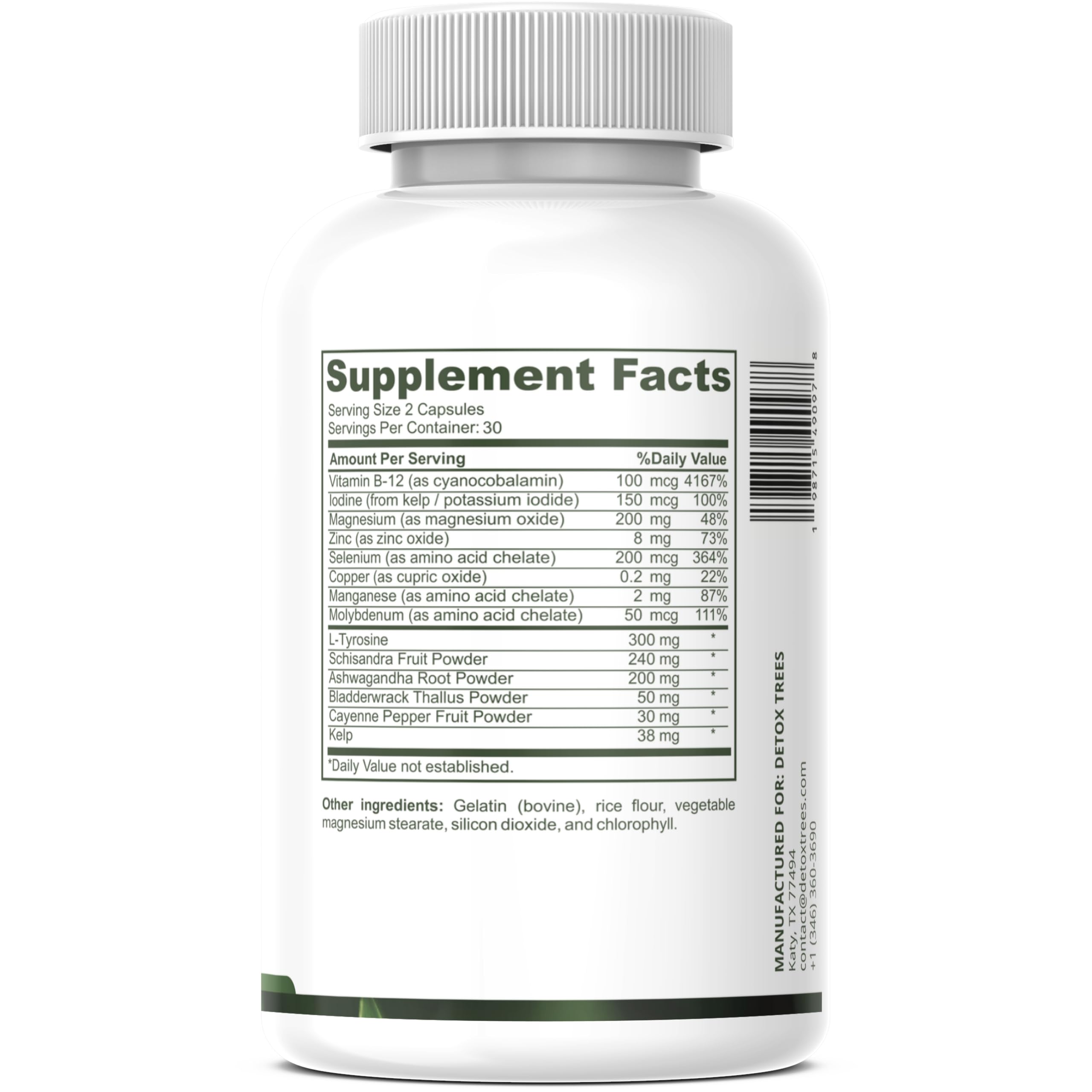 Detox Trees Thyroid Health Formula capsules for easy daily intake