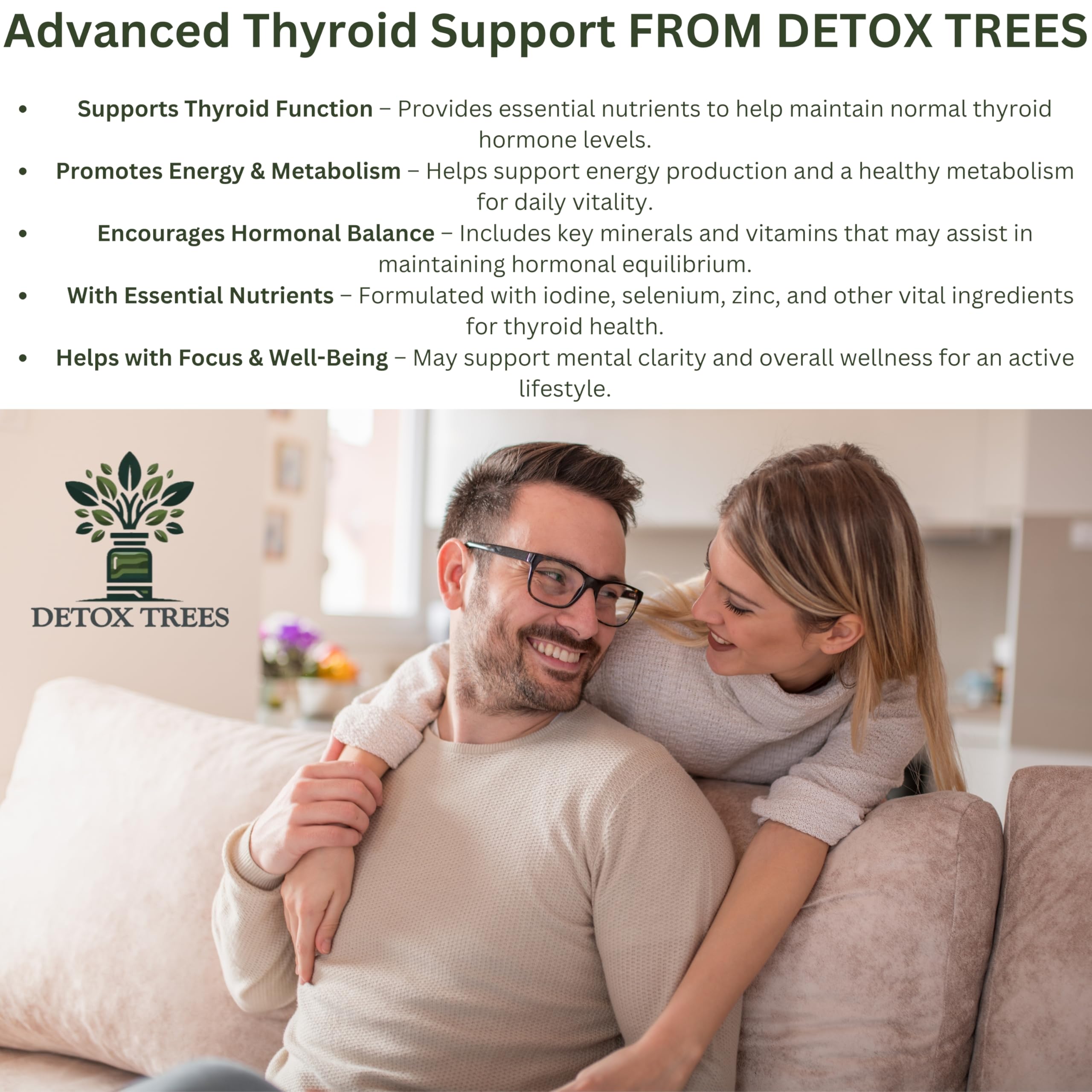Detox Trees Thyroid Health Formula daily-use routine with two capsules