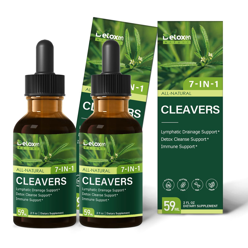 DetoxenNATURE Cleavers Drops bottle for easy daily wellness use