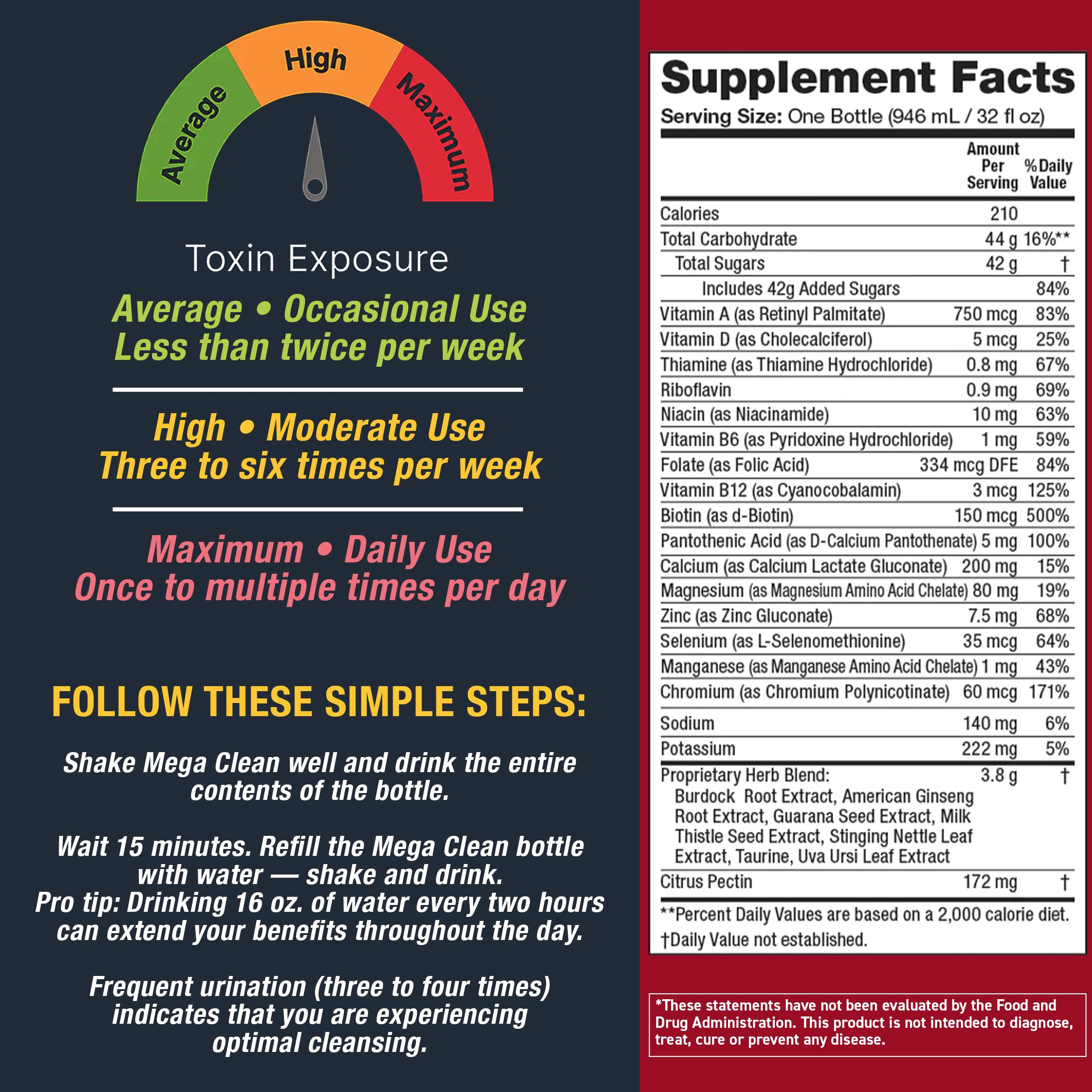 Detoxify Mega Clean ingredients with milk thistle support a herbal blend.