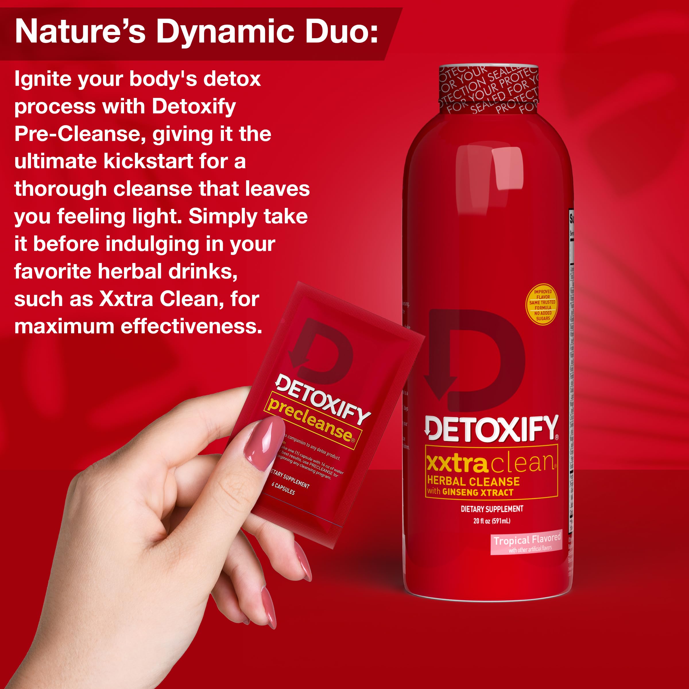 Detoxify Xxtra Clean bottle with included sticker for personalization