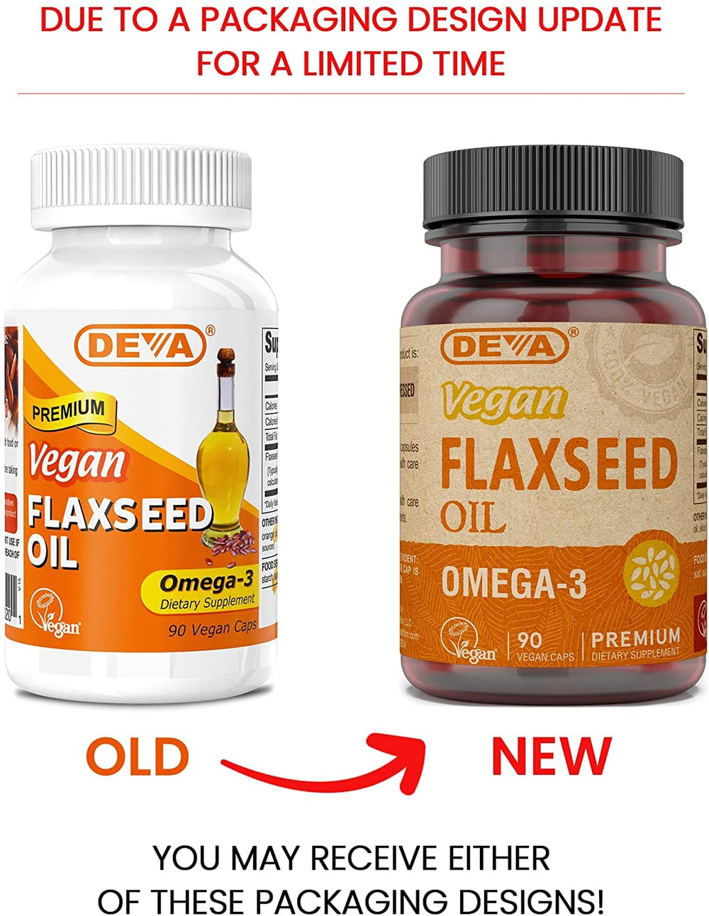 DEVA organic flaxseed oil label closeup with vegan certification