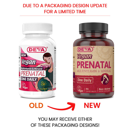DEVA Prenatal tablet closeup highlights vegan nutrients for expectant moms