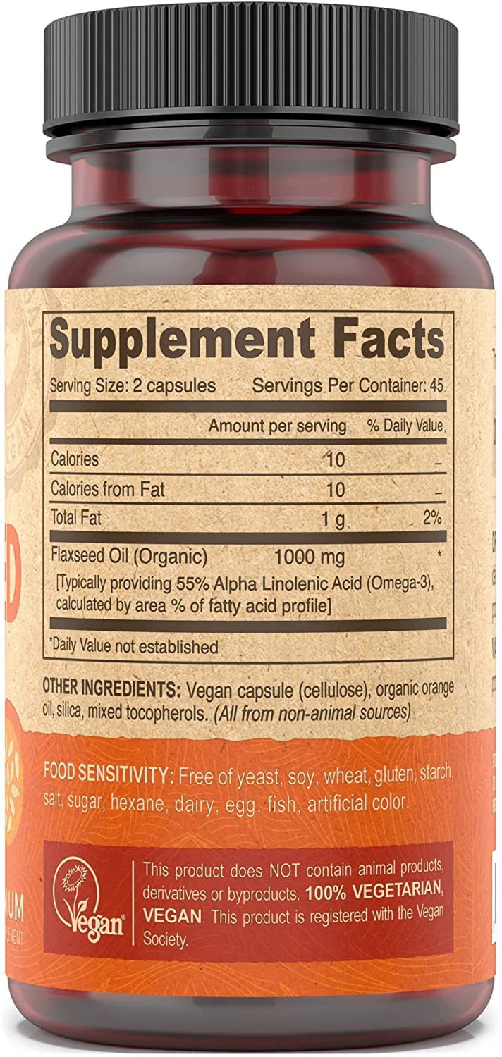 Deva Vegan Flaxseed Oil capsules for easy daily intake