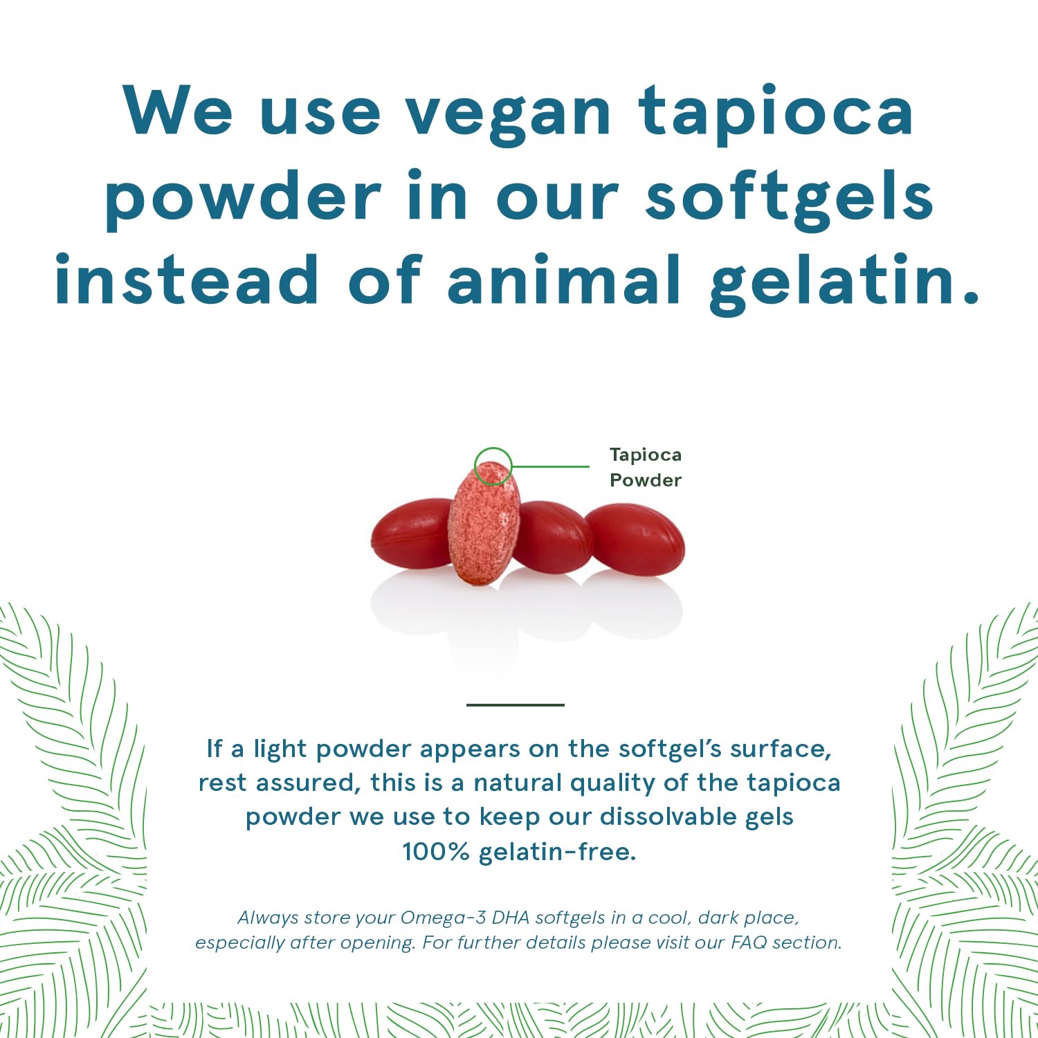 Vegan certification seal on packaging underscores plant-based DHA by DEVA.