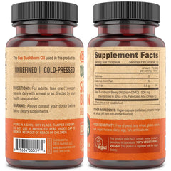 DEVA Sea Buckthorn Oil Capsules close-up of capsules and omega-7 focus.