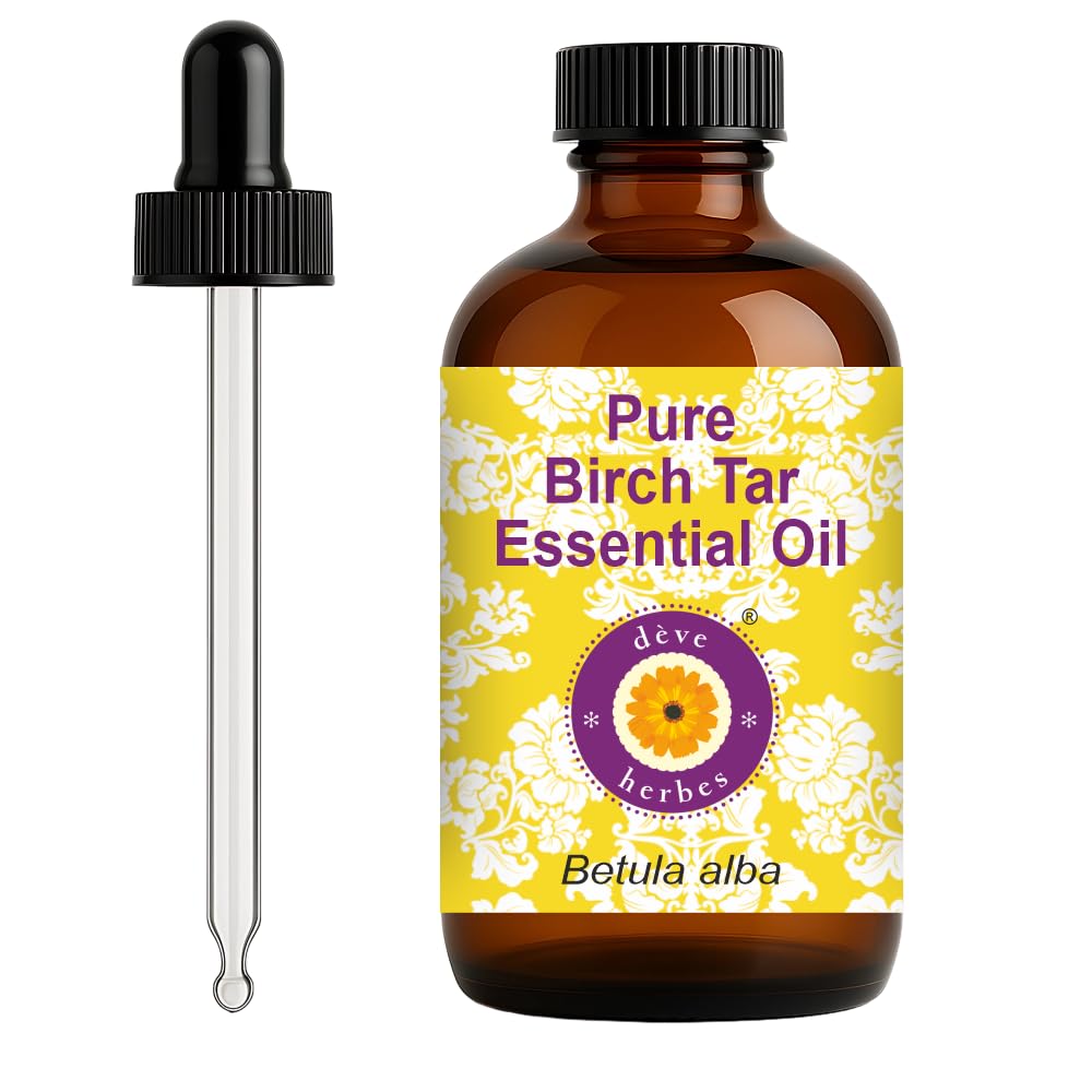 Dève herbes Birch Tar Oil bottle with glass dropper for precise dosing.