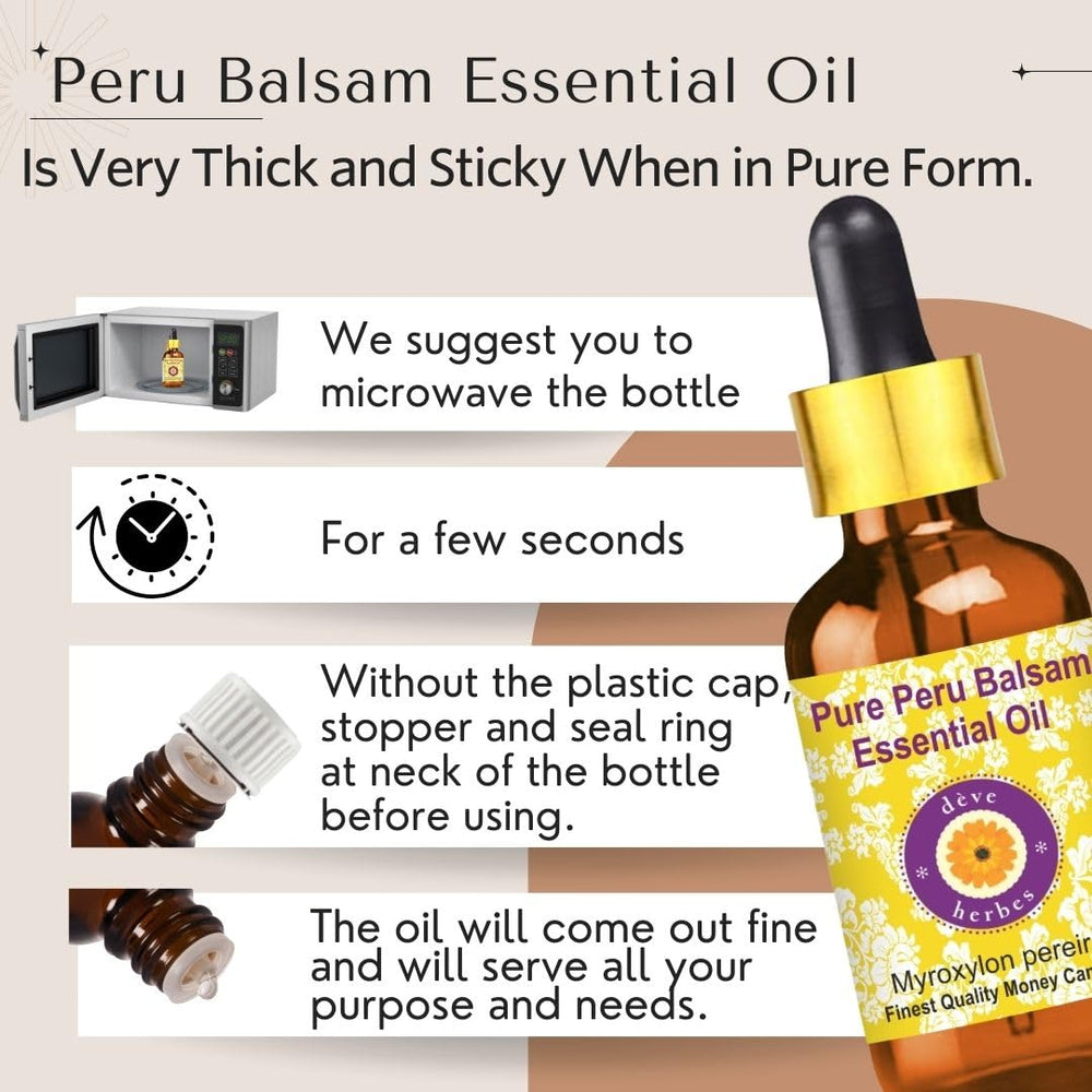 Deve Herbes Peru Balsam essential oil steam-distilled purity for sensitive skin.