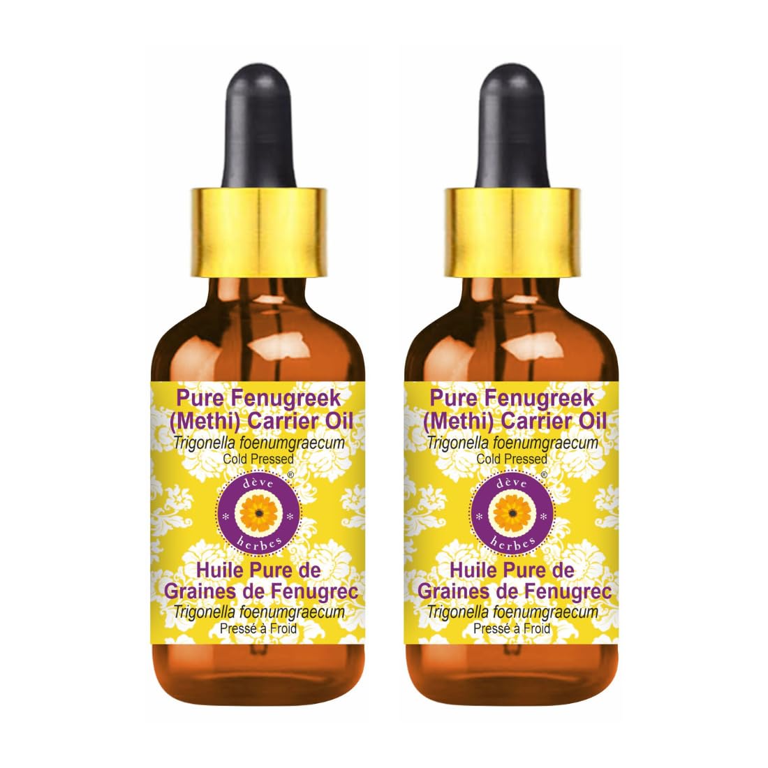 deve-herbes pure fenugreek oil bottle for skin and hair care