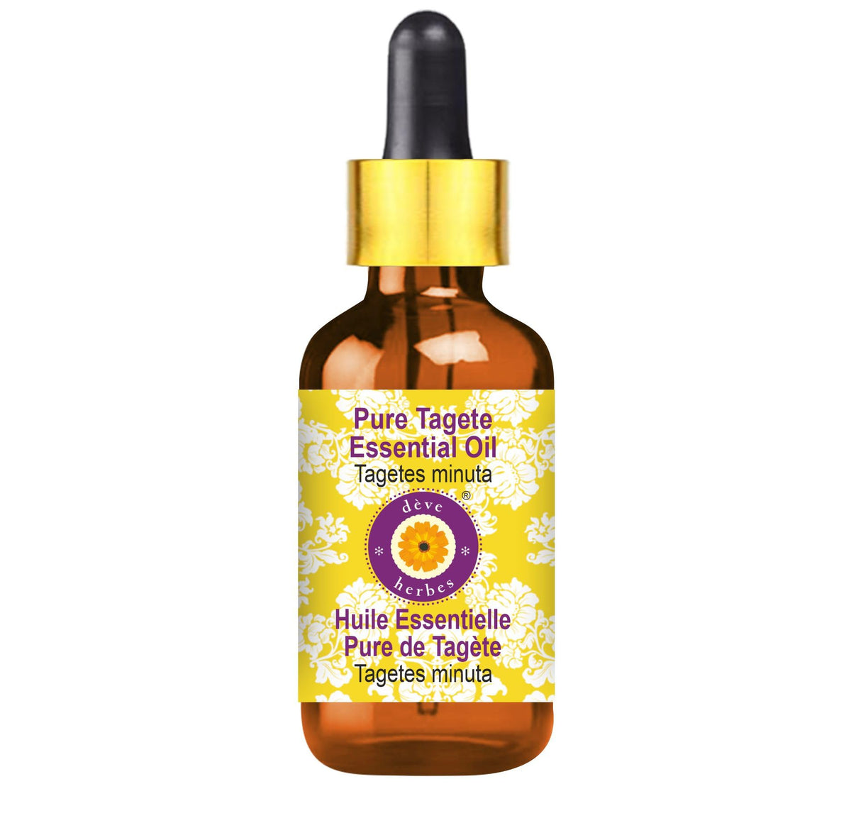 deve herbes tagete essential oil bottle with dropper for precise dosing