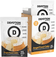 Devotion Nutrition Angel Food Cake protein powder tub for quick shakes