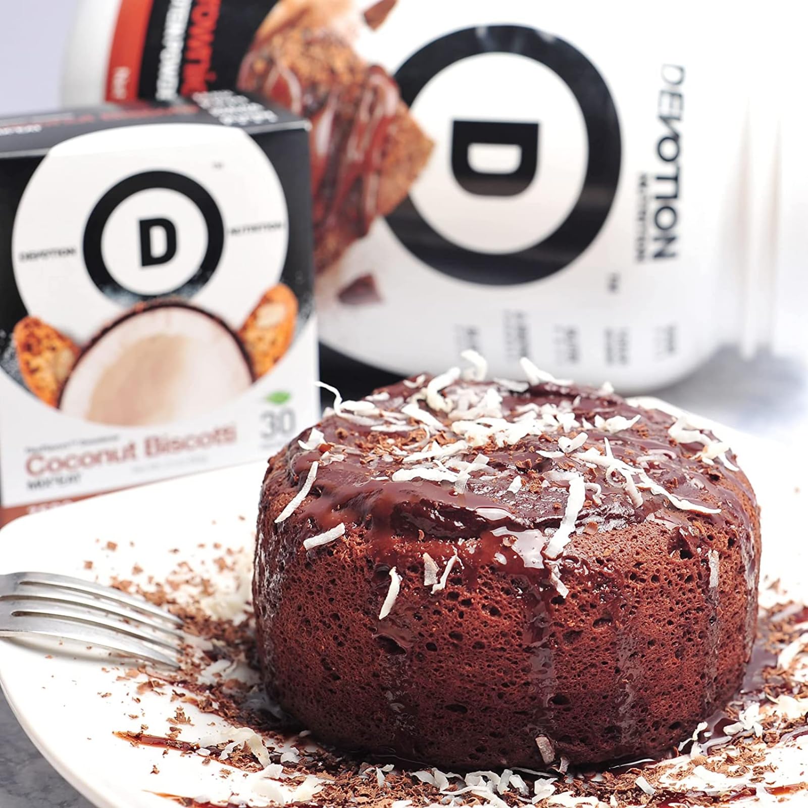 Devotion Nutrition protein powder nutrition panel highlights no added sugars.