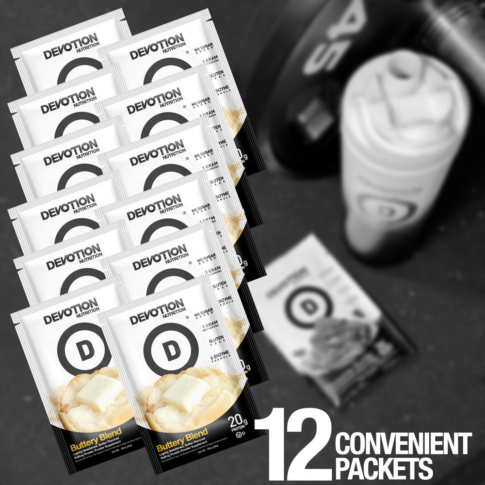 Devotion Nutrition Buttery Blend whey and micellar protein for steady amino release