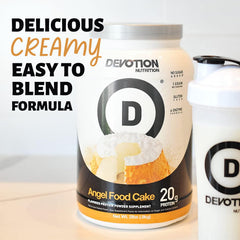 Gluten free and keto friendly label on Devotion Nutrition powder