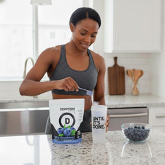 Label shows gluten-free and OU-D kosher certification on Devotion packaging.