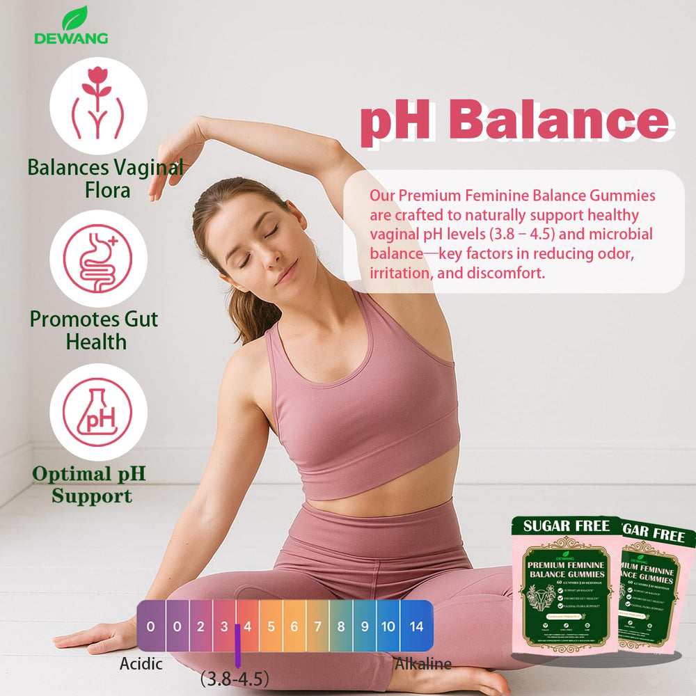 DEWANG feminine health gummies probiotics support gentle vaginal balance.