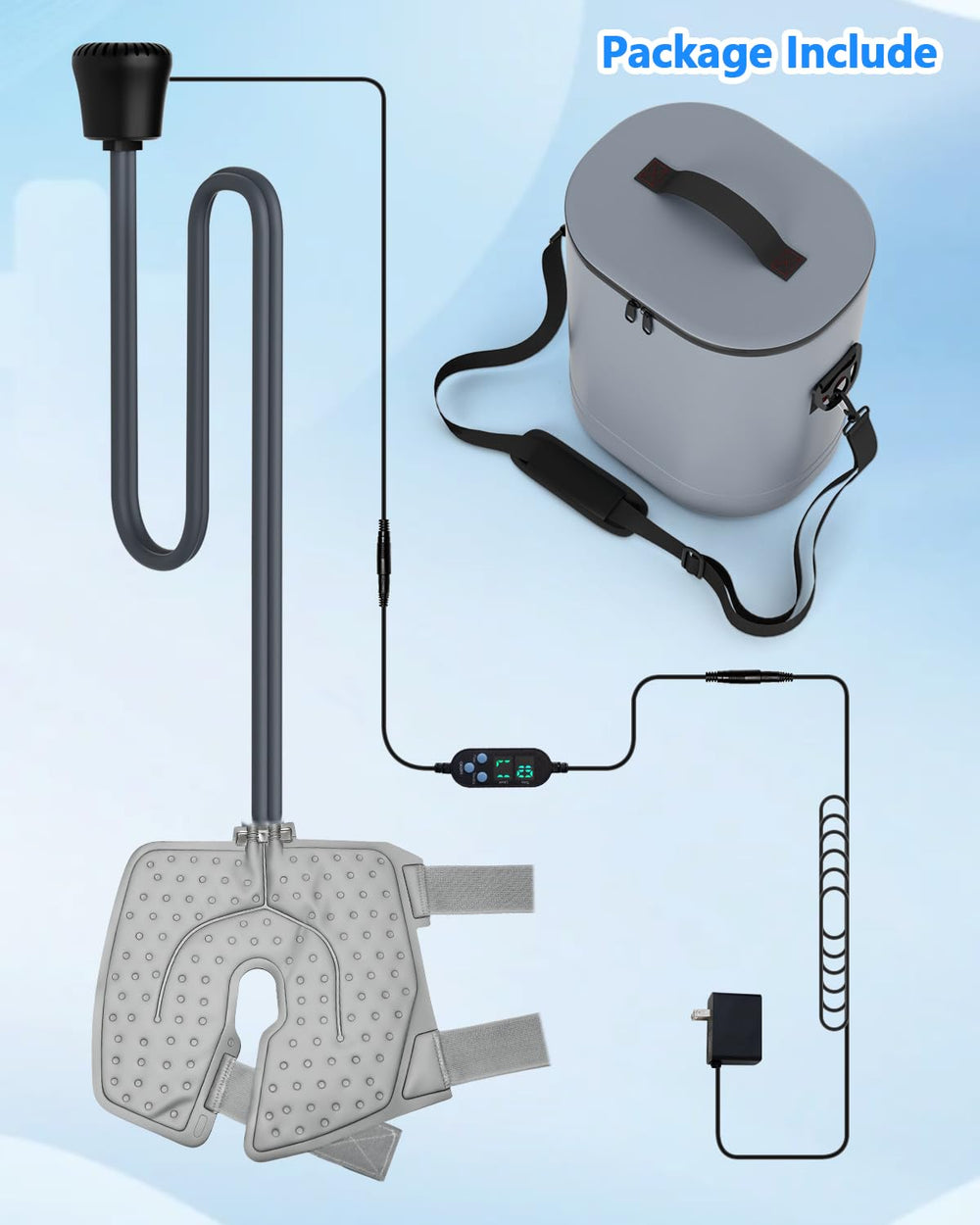 Dexcip adjustable flow settings customize cold intensity for comfort.