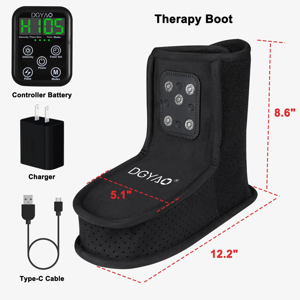 DGQY 136 red plus 68 infrared LEDs evenly cover toes and ankles.